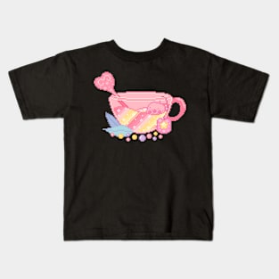 Galaxy Tea Pixel Art Kids T-Shirt